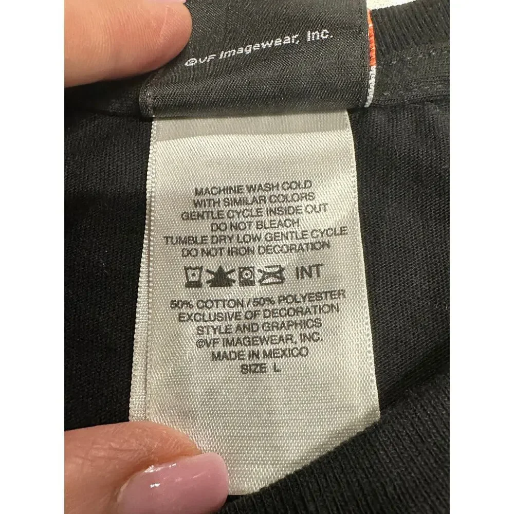 Harley Davidson Women’s T shirt Black Large Tripps Amarillo Texas Biker Chic - Picture 3 of 6